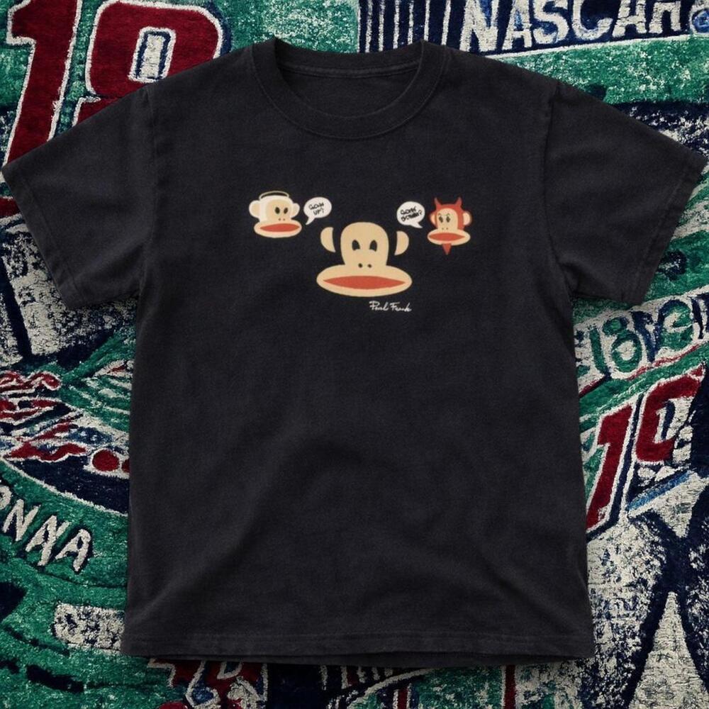 Y2K Cute Monkey Graphic Tee Black Unisex T-Shirt